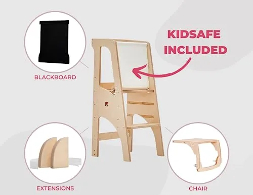 Torre de Aprendizaje Bianconiglio Kids® EVO: ¡Altura Ajustable! - Imagen 3