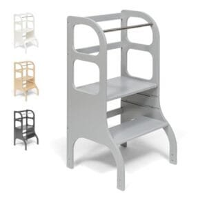 Ette Tete Step UP: Torre de Aprendizaje Ajustable (Gris)