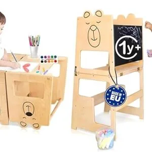 KAUZA Torre de Aprendizaje 3 en 1: ¡Crece con tu pequeño!