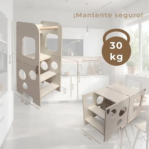 Torre Aprendizaje Montessori Plegable 2 en 1 - Imagen 4