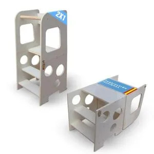 Torre Aprendizaje Montessori Plegable 2 en 1